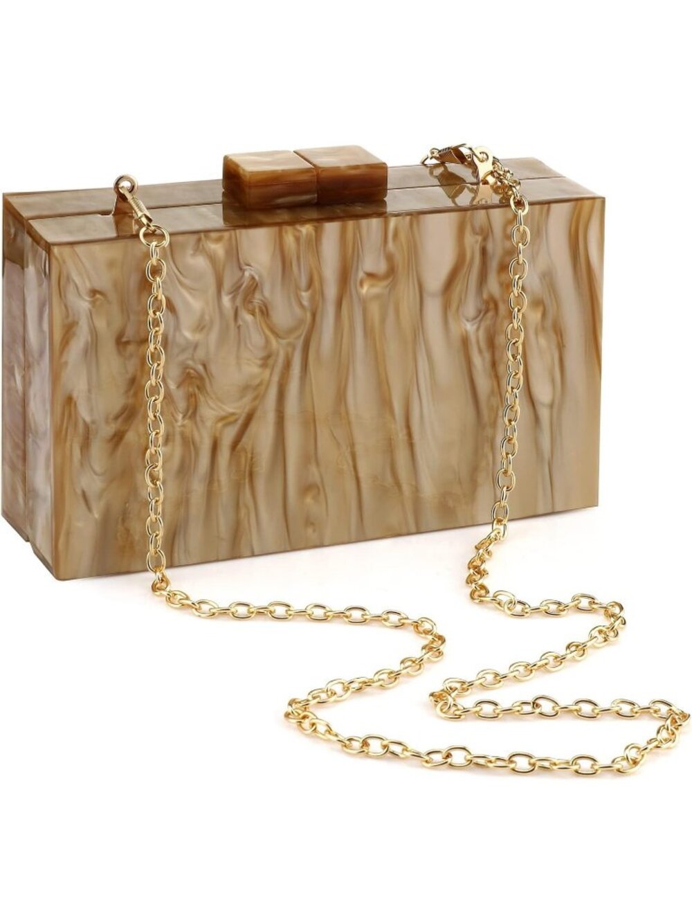 Women's Gold Marble Clutch Purse For Elegant Banquet Evening Crossbody Bag